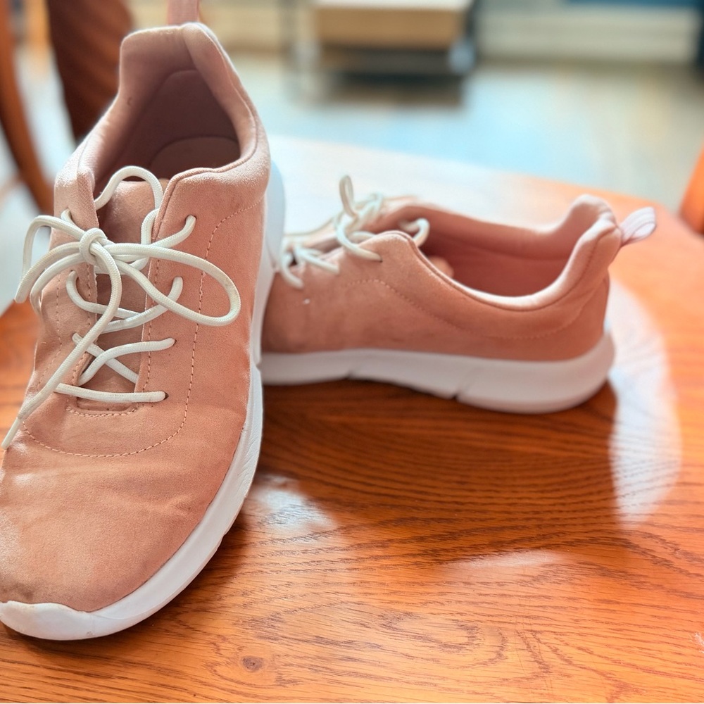 Divided Blush Pink Lace-Up Athletic Sneakers